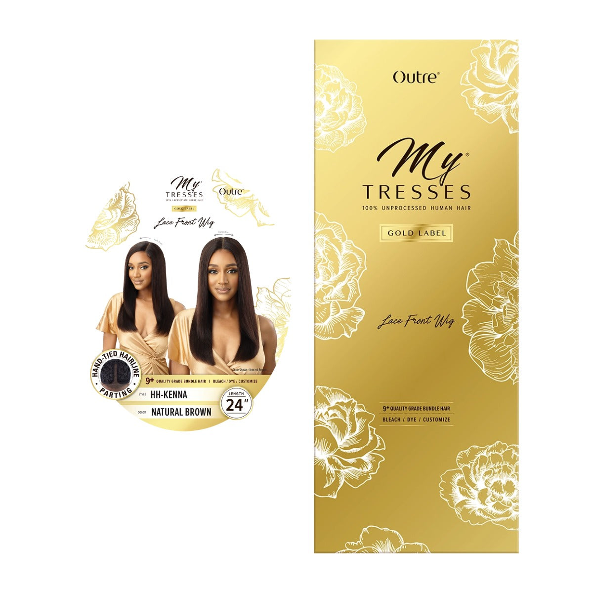 Mytresses Gold 100 % cheveux humains non traités Kenna 24"