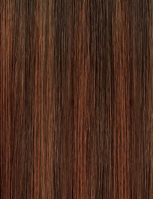 OUTRE Wigpop synthetic full cap wig straight chestnut brown with subtle auburn highlights and smooth texture