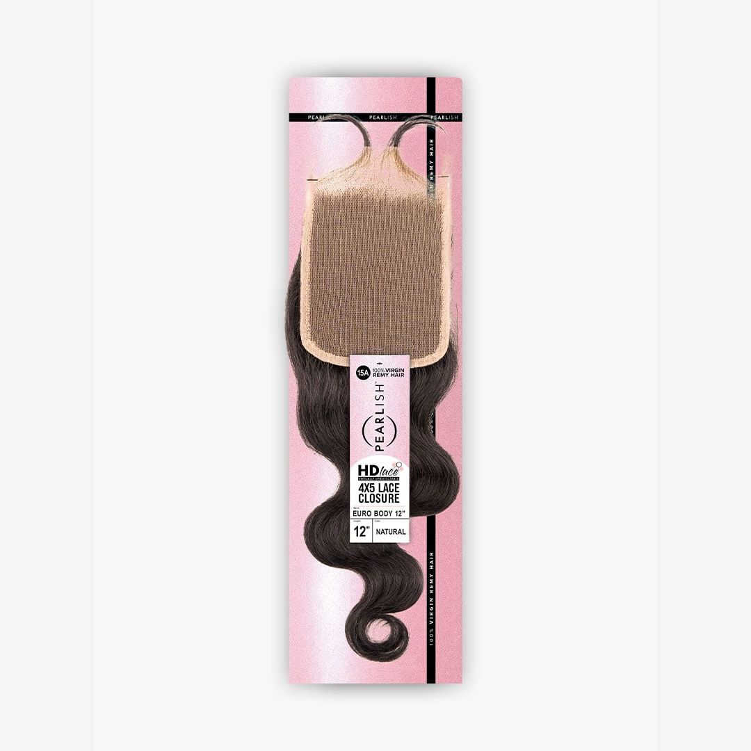 SENSATIONNEL HD lace closure body wave 12 inch natural 4x4 closure wavy hairpiece on pink packaging
