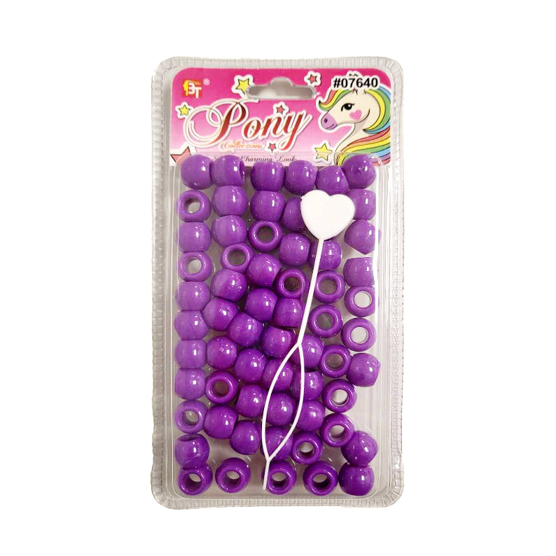 Beauty Town Pony purple hair beads with heart-shaped hairpin for hair styling accessories