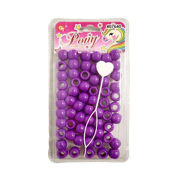 Beauty Town Pony purple hair beads with heart-shaped hairpin for hair styling accessories