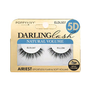 Poppy & Ivy 5D eyelashes Darling Lash Natural Volume pack in gold box showing wispy Billow style for bold volume