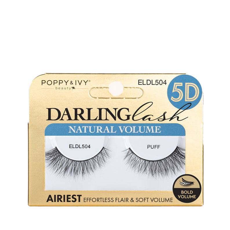 Poppy & Ivy Darling Lash Puff 5D natural volume false eyelashes in gold box for bold soft lift