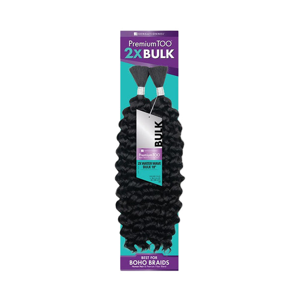 Sensationnel 18 inch water wave braiding hair in black with 2x bulk packaging for boho braids