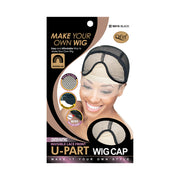 M&M invisible lace front u-part wig cap in black for center parting and natural look