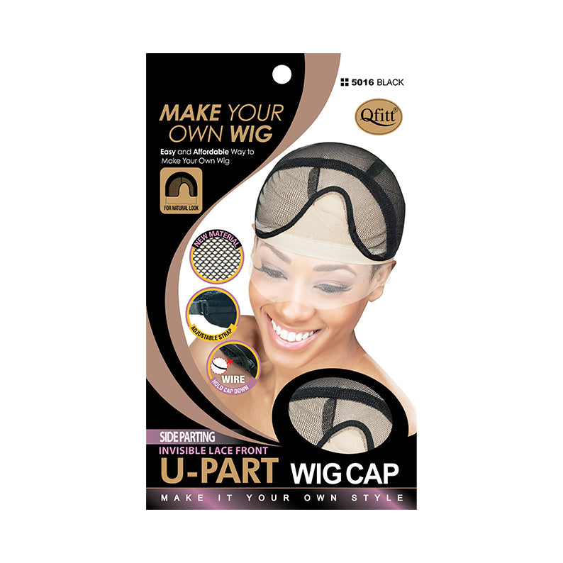 M&M u-part wig cap for side parting with invisible lace front and adjustable wire for making your own wig