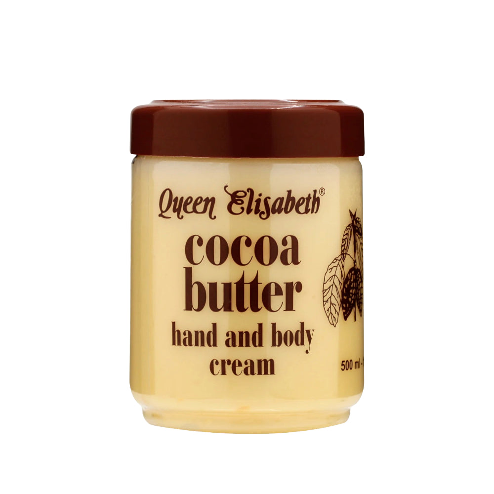 Queen Elisabeth cocoa butter hand and body cream jar 500ml skin care moisturizer