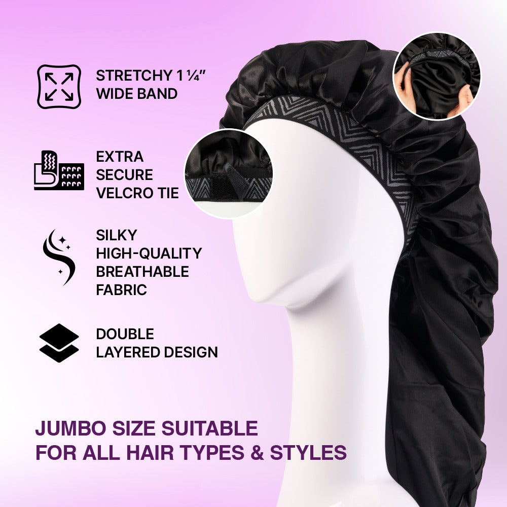 Red Beauty by KISS adjustable fashion bonnet for braids with a stretchy band and breathable fabric