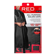 RED by KISS all purpose salon cape black 45 x 60 waterproof anti static nylon adjustable hook closure