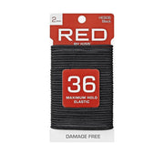 RED by KISS pack of 36 maximum hold damage free black elastic hair bands on retail card