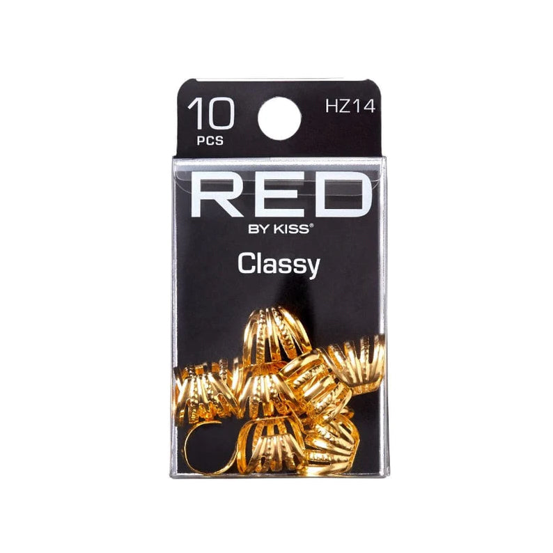 RED by KISS Classy package of 10 braid hair charms gold decorative hair cuffs for braids