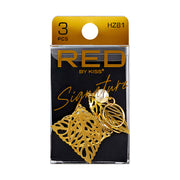 RED by KISS braid hair charms gold leaf filigree set 3 pcs with rings and pearl accent in retail package