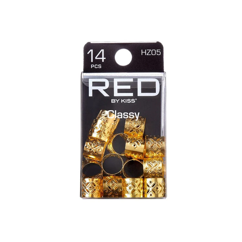 RED BEAUTY by KISS gold braid hair charms 14 piece set with intricate patterns