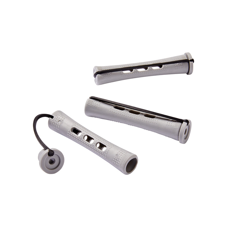 RED BEAUTY by KISS gray plastic cold wave rods for short hair set of three vented textured styling rods