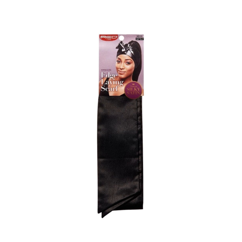 RED BEAUTY by KISS black silky satin edge laying scarf for wigs in original packaging
