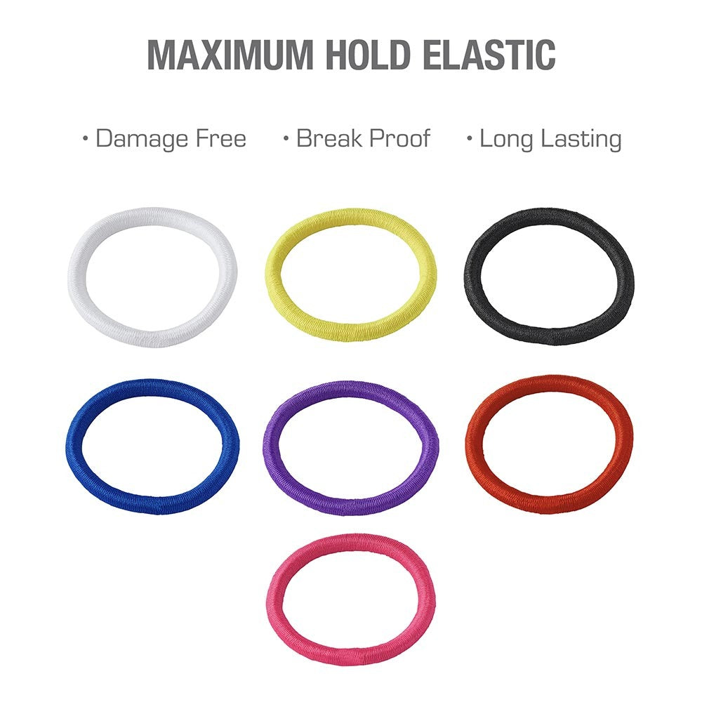 RED BEAUTY by KISS pack of elastic hair bands assorted colors displayed on white background seven damage free long lasting bands