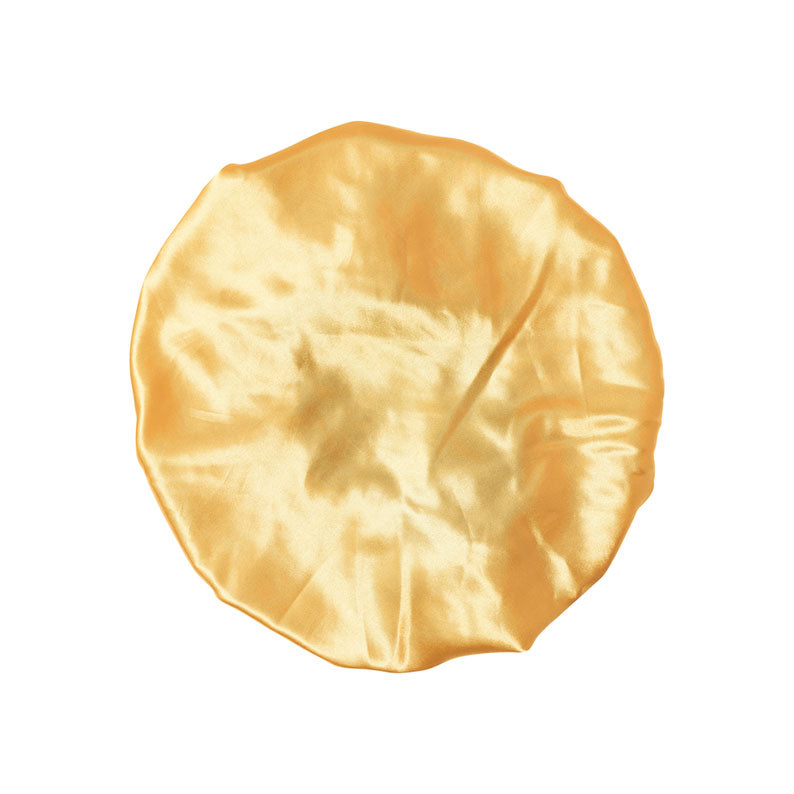 Gold satin extra large silky bonnet for women by RED BEAUTY by KISS for hair protection and sleep