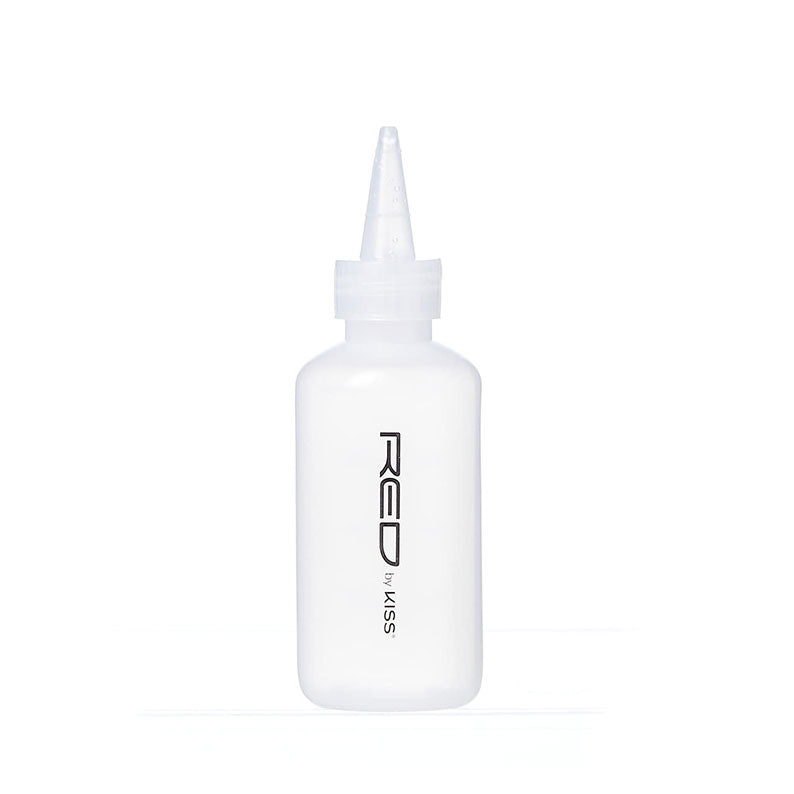 RED by KISS white squeeze hair dye applicator bottle with pointed nozzle for precise salon application