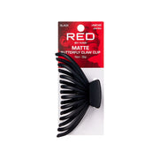 RED BEAUTY by KISS jumbo matte butterfly claw clip in black on card packaging for thick hair hold