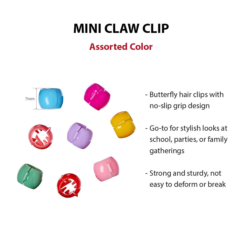 RED BEAUTY by KISS kids mini claw clip set assorted colorful small butterfly hair clips for kids