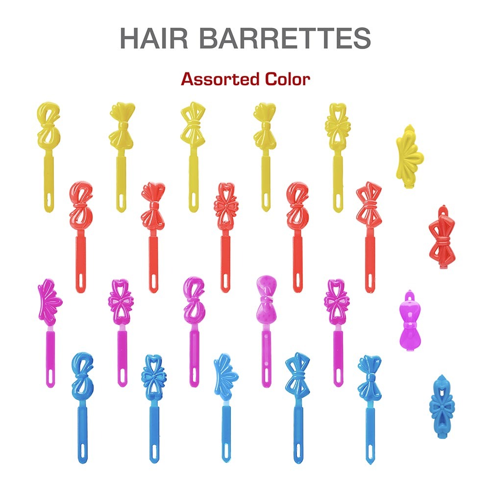 RED BEAUTY by KISS assorted colorful kids ribbon hair barrettes pack with bow designs for styling