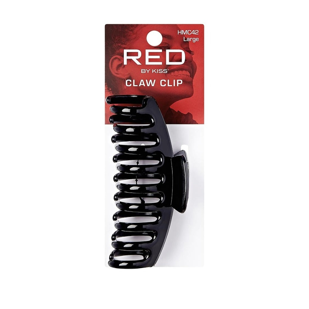 RED BEAUTY by KISS black large hair claw clip on retail card ideal for thick hair styling