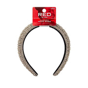 RED BEAUTY by KISS luxury black headband with layered clear crystals rhinestone headband for evening and bridal styling