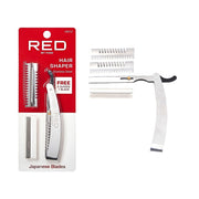 RED by KISS stainless steel hair shaper kit with replacement Japanese blades and two plastic guides