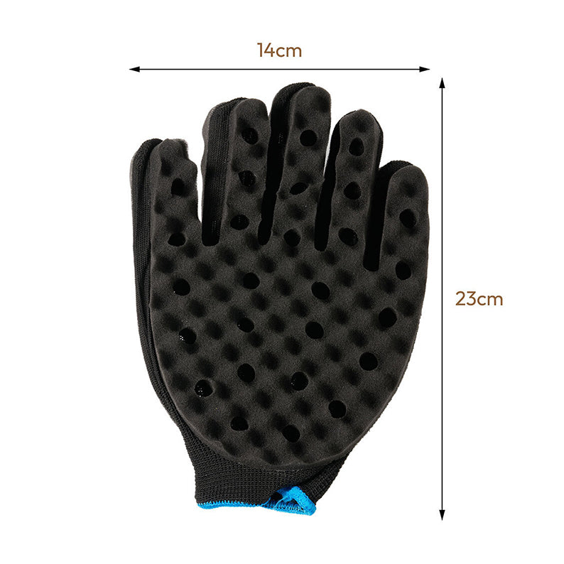 RED BEAUTY by KISS twist sponge glove for hair styling black textured foam glove with finger holes 14x23 cm