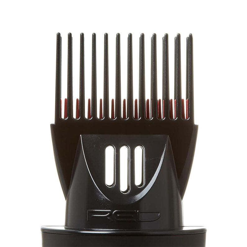 RED BEAUTY universal detangler pik black wide tooth comb attachment with red tips for detangling wet and dry hair