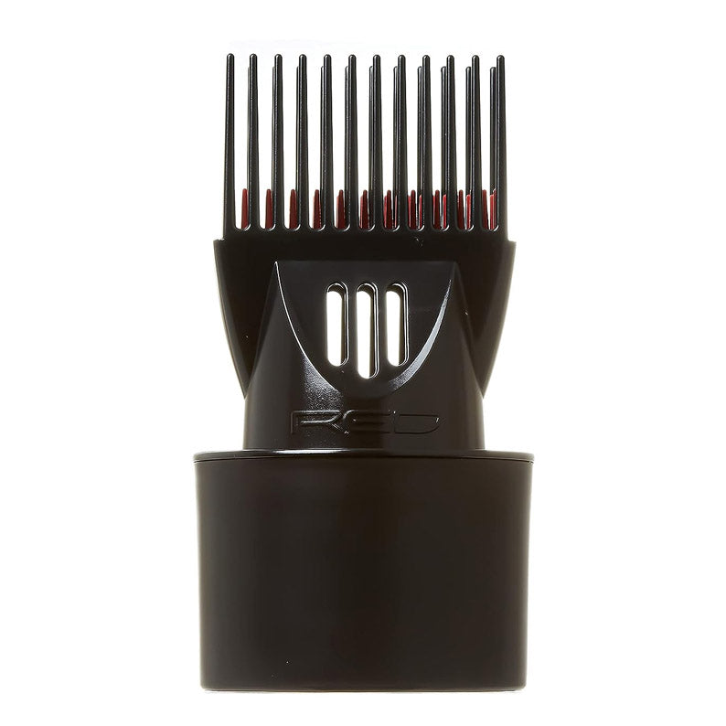 RED BEAUTY by KISS universal detangler pik black hair comb attachment with red tipped teeth and storage base