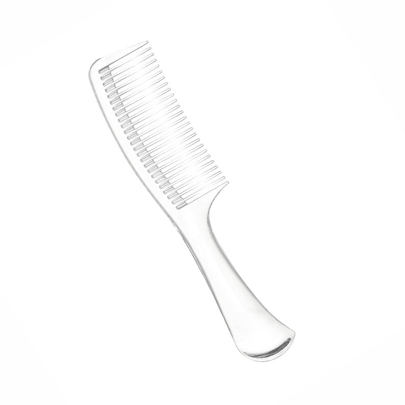 RED BEAUTY by KISS clear wide tooth plastic comb with handle for sectioning hair in DIY hair coloring kit