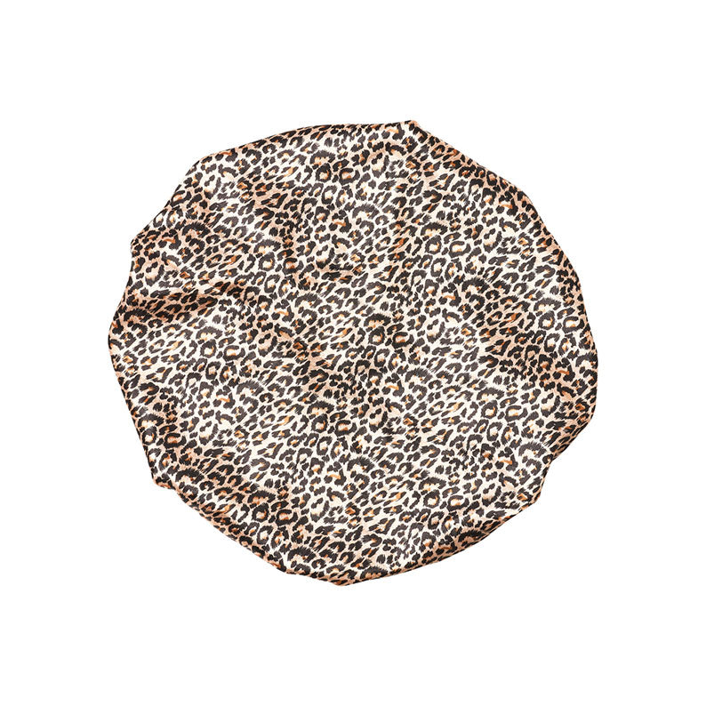 RED BEAUTY by KISS leopard print extra large silky bonnet for hair protection while sleeping