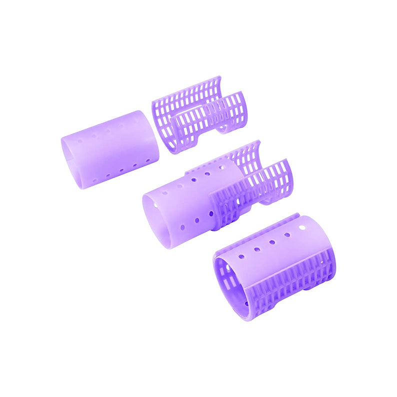 RED BEAUTY by KISS jumbo magnetic hair rollers in purple with ventilated design for easy styling