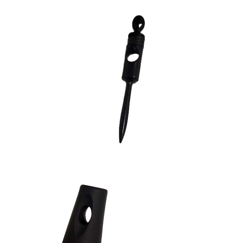 RED BEAUTY by KISS jumbo rubberized paddle brush in black showing detachable pointed pick tool and handle end