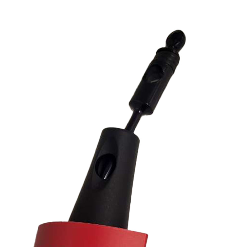 RED BEAUTY by KISS jumbo rubberized paddle brush with red cushion and black ergonomic handle closeup