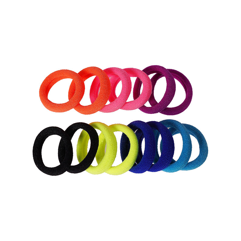 #Heb28 Mini élastiques pour queue de cheval, 12 pièces [couleurs assorties]