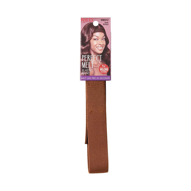 RED BEAUTY by KISS premium elastic wig band in dark brown for secure and comfortable wig fitting