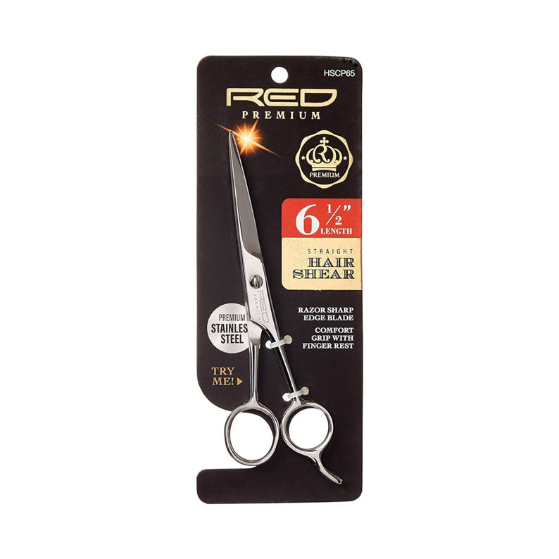 RED BEAUTY by KISS professional hair cutting shears 6.5 inch stainless steel straight salon shears
