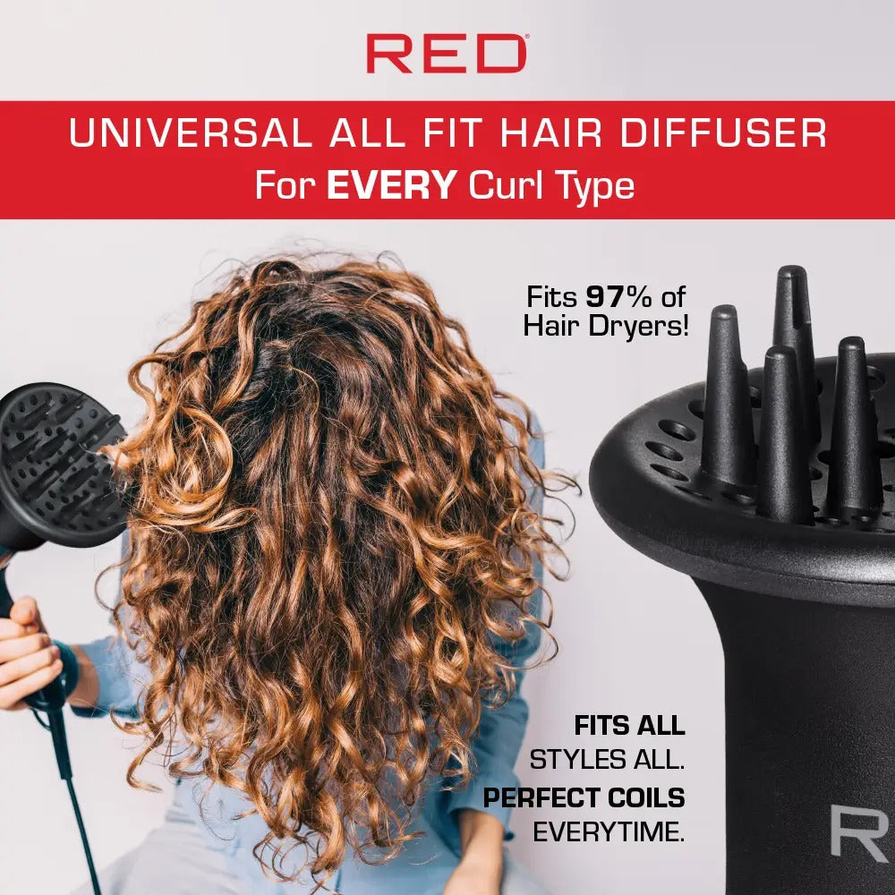 RED BEAUTY Universal Hair Diffuser for Curly Hair, fits 97% of hair dryers for perfect coils