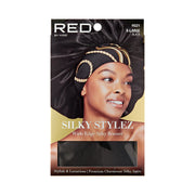 RED BEAUTY by KISS x large silky bonnet for braids in black premium charmeuse satin