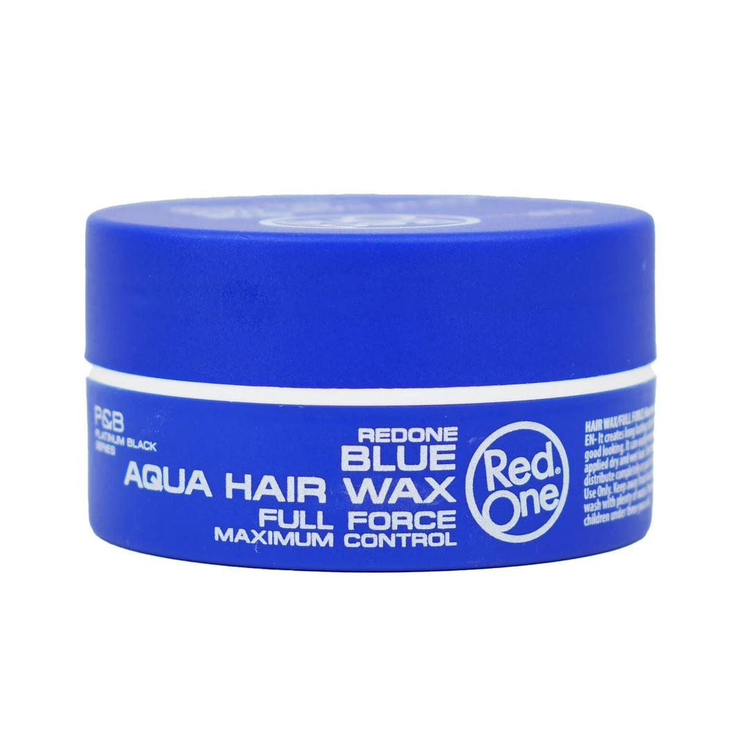 RedOne Aqua Hair Wax Blue jar for strong water based styling with full force maximum control