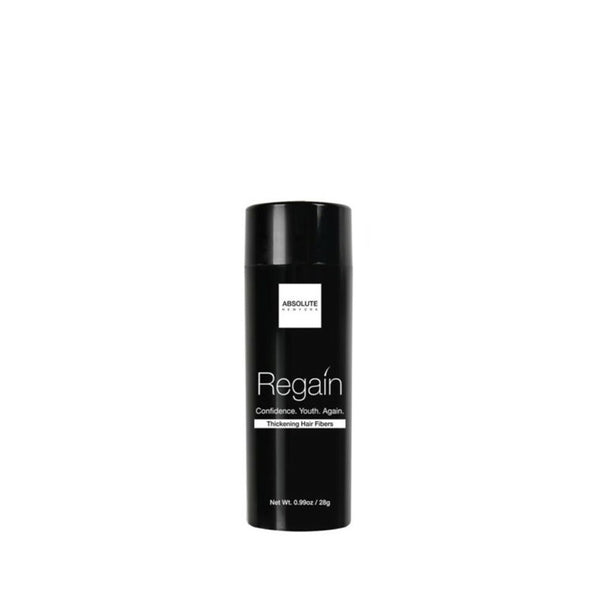ABSOLUTE NEW YORK Regain black cylindrical bottle of black hair thickening fibers for instant volume and fuller look