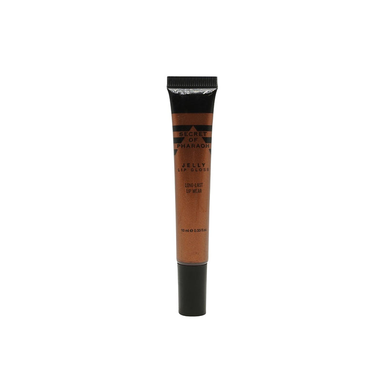 EBIN clear jelly lip gloss in a brown shade with sleek black cap and easy squeeze tube