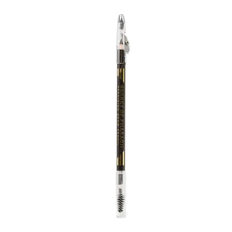 EBIN precision brow pencil chocolate dual ended eyebrow pencil with spoolie brush and clear caps