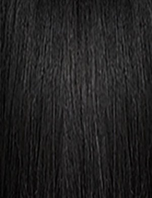 SENSATIONNEL black straight synthetic wig hair texture close up showing smooth natural shine