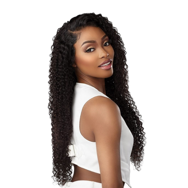 SENSATIONNEL 13x4 glueless HD lace frontal wig long natural curly black hair with undetectable hairline