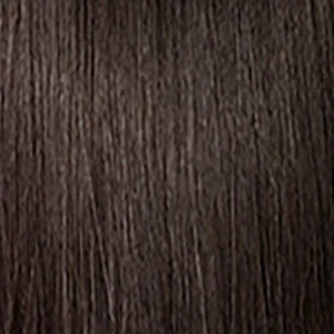 SENSATIONNEL Dashly Unit 21 wig close up of straight dark brown synthetic hair texture with natural shine