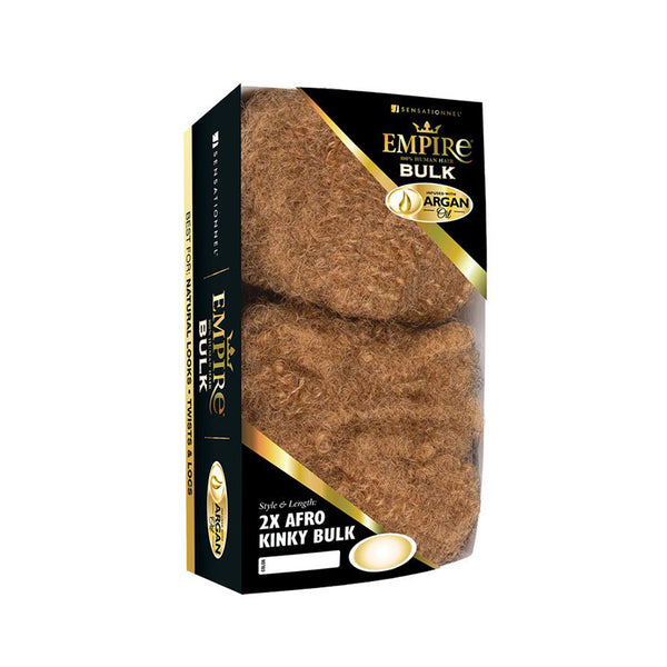 Sensationnel Empire Bulk Afro kinky bulk hair in light brown with argan oil for braiding