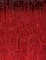 SENSATIONNEL shear muse lace front wig straight red ombre with natural black roots and silky synthetic hair